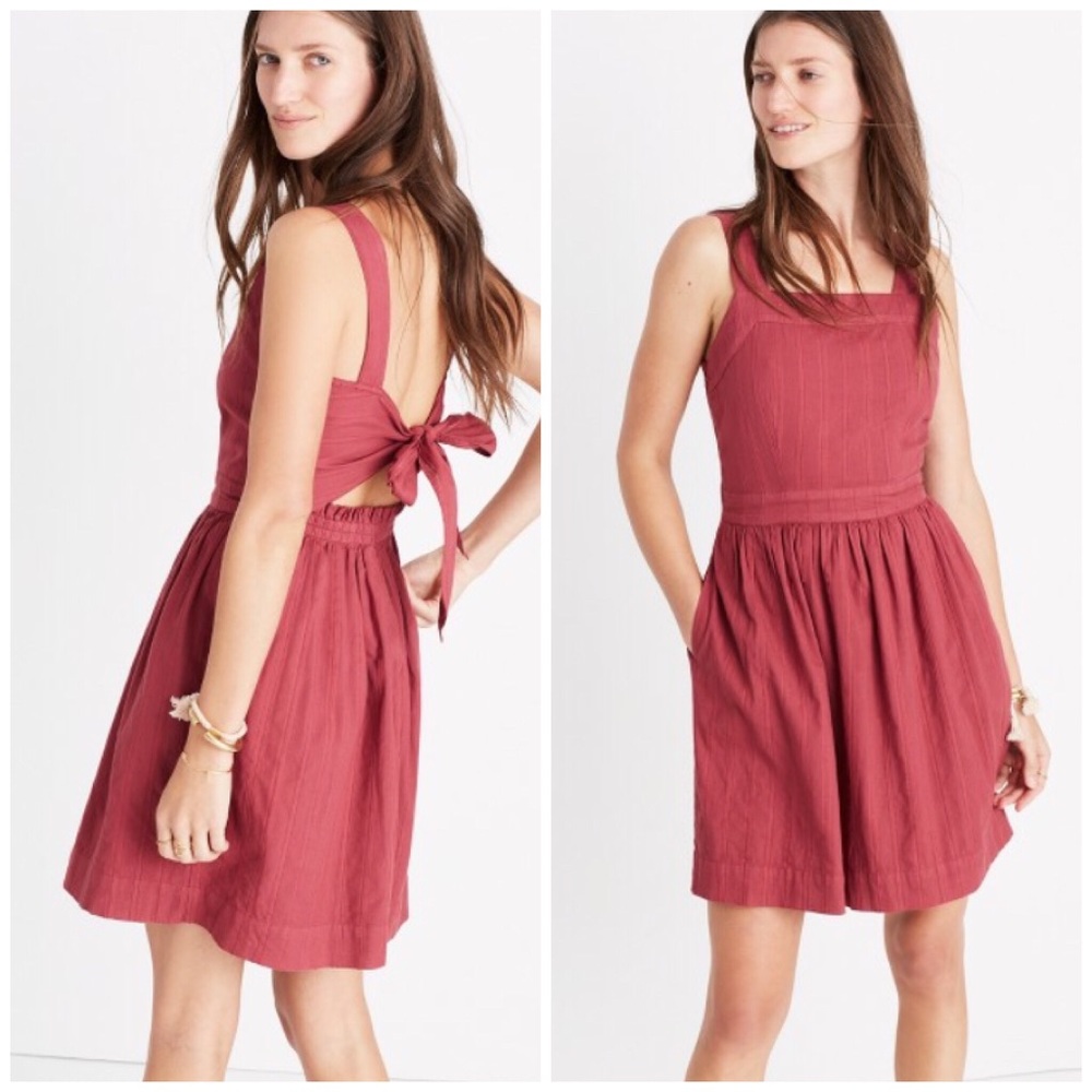 Madewell apron bow-back dress 12